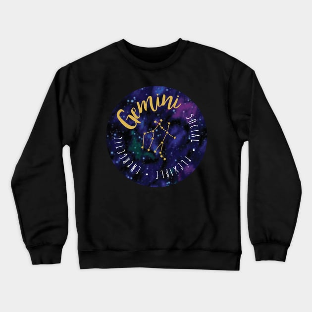 Gemini Zodiac Crewneck Sweatshirt by CreativeHermitCo